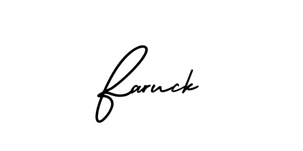 It looks lik you need a new signature style for name Faruck. Design unique handwritten (AmerikaSignatureDemo-Regular) signature with our free signature maker in just a few clicks. Faruck signature style 3 images and pictures png