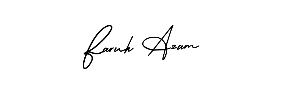 Also You can easily find your signature by using the search form. We will create Faruh Azam name handwritten signature images for you free of cost using AmerikaSignatureDemo-Regular sign style. Faruh Azam signature style 3 images and pictures png