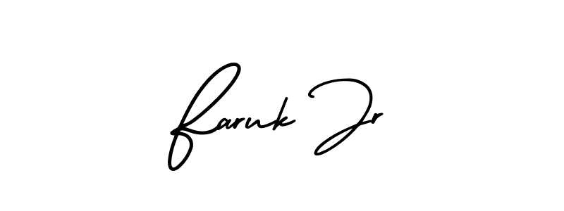 if you are searching for the best signature style for your name Faruk Jr. so please give up your signature search. here we have designed multiple signature styles  using AmerikaSignatureDemo-Regular. Faruk Jr signature style 3 images and pictures png