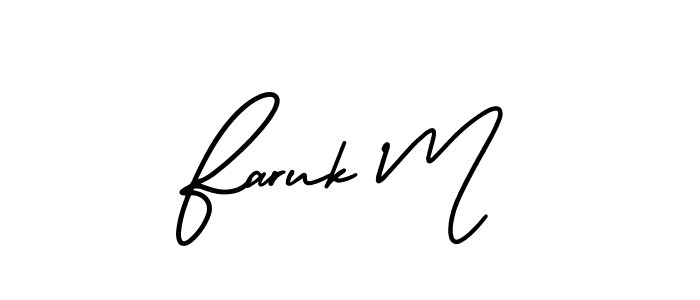 if you are searching for the best signature style for your name Faruk M. so please give up your signature search. here we have designed multiple signature styles  using AmerikaSignatureDemo-Regular. Faruk M signature style 3 images and pictures png