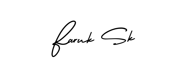 Make a beautiful signature design for name Faruk Sk. With this signature (AmerikaSignatureDemo-Regular) style, you can create a handwritten signature for free. Faruk Sk signature style 3 images and pictures png