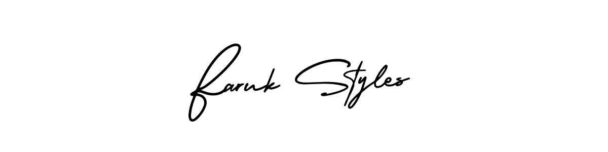 This is the best signature style for the Faruk Styles name. Also you like these signature font (AmerikaSignatureDemo-Regular). Mix name signature. Faruk Styles signature style 3 images and pictures png