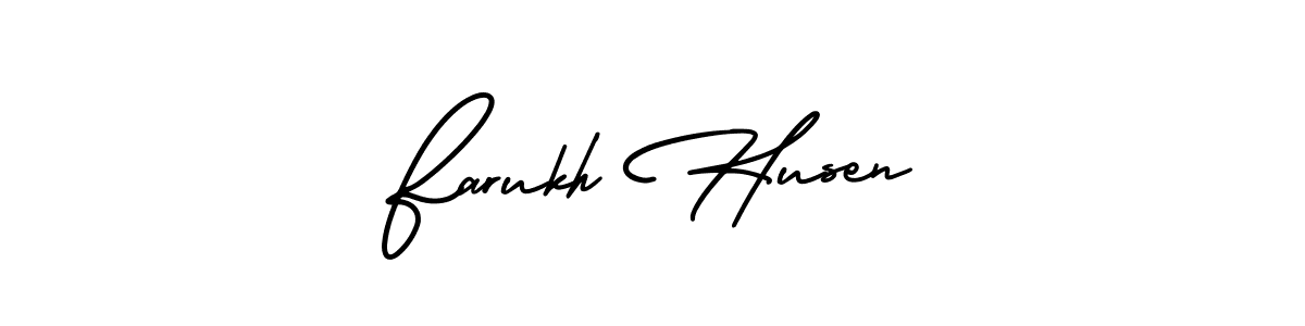 Farukh Husen stylish signature style. Best Handwritten Sign (AmerikaSignatureDemo-Regular) for my name. Handwritten Signature Collection Ideas for my name Farukh Husen. Farukh Husen signature style 3 images and pictures png