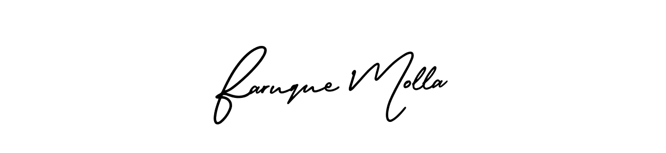 Make a short Faruque Molla signature style. Manage your documents anywhere anytime using AmerikaSignatureDemo-Regular. Create and add eSignatures, submit forms, share and send files easily. Faruque Molla signature style 3 images and pictures png