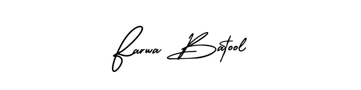 Create a beautiful signature design for name Farwa Batool. With this signature (AmerikaSignatureDemo-Regular) fonts, you can make a handwritten signature for free. Farwa Batool signature style 3 images and pictures png