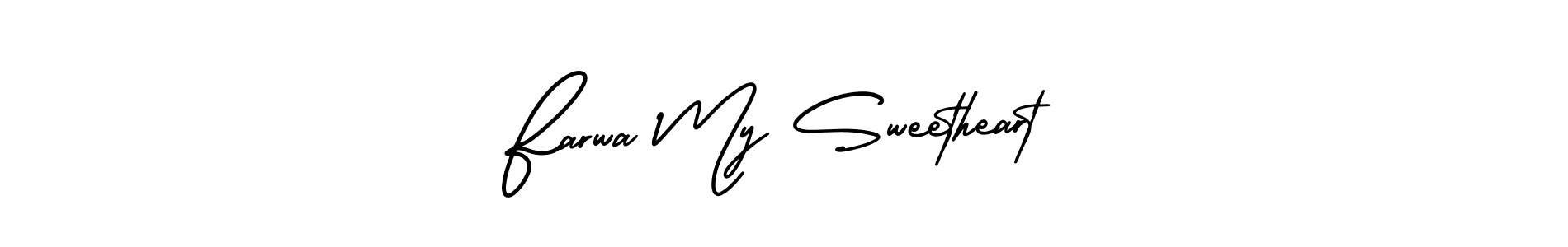 Use a signature maker to create a handwritten signature online. With this signature software, you can design (AmerikaSignatureDemo-Regular) your own signature for name Farwa My Sweetheart. Farwa My Sweetheart signature style 3 images and pictures png