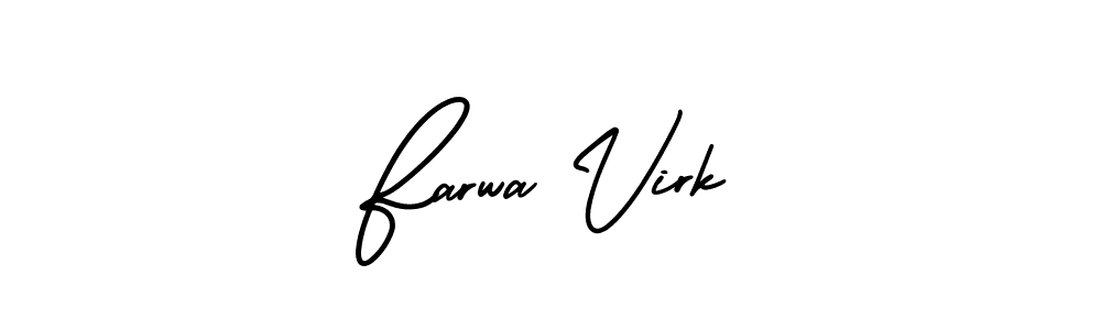 How to Draw Farwa Virk signature style? AmerikaSignatureDemo-Regular is a latest design signature styles for name Farwa Virk. Farwa Virk signature style 3 images and pictures png