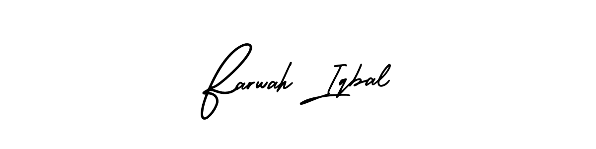 How to make Farwah Iqbal name signature. Use AmerikaSignatureDemo-Regular style for creating short signs online. This is the latest handwritten sign. Farwah Iqbal signature style 3 images and pictures png