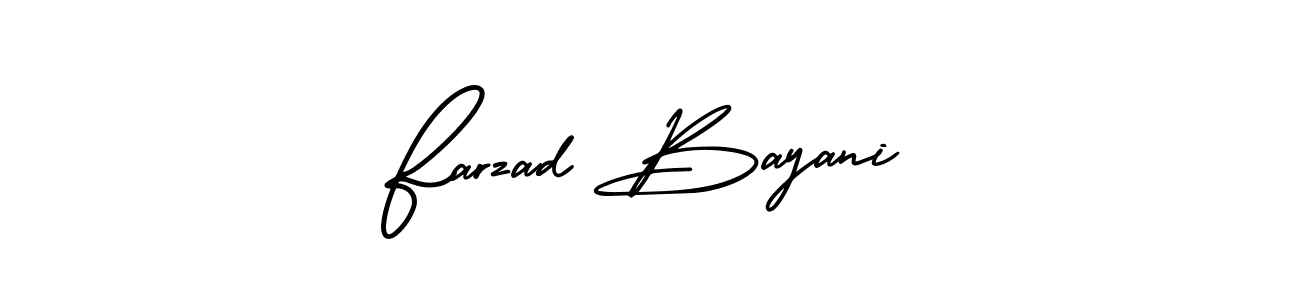 Similarly AmerikaSignatureDemo-Regular is the best handwritten signature design. Signature creator online .You can use it as an online autograph creator for name Farzad Bayani. Farzad Bayani signature style 3 images and pictures png