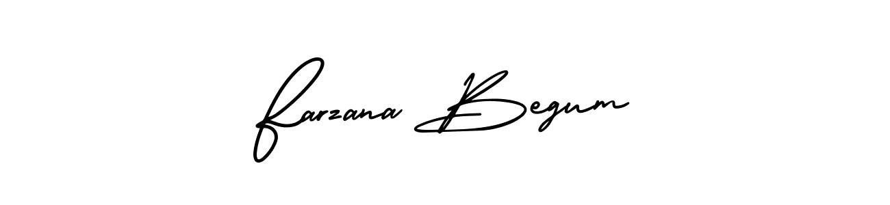 Make a beautiful signature design for name Farzana Begum. With this signature (AmerikaSignatureDemo-Regular) style, you can create a handwritten signature for free. Farzana Begum signature style 3 images and pictures png