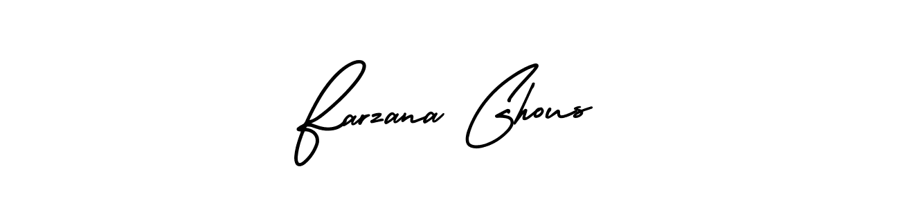 Make a beautiful signature design for name Farzana Ghous. With this signature (AmerikaSignatureDemo-Regular) style, you can create a handwritten signature for free. Farzana Ghous signature style 3 images and pictures png