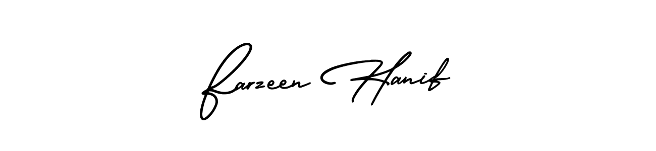 Make a short Farzeen Hanif signature style. Manage your documents anywhere anytime using AmerikaSignatureDemo-Regular. Create and add eSignatures, submit forms, share and send files easily. Farzeen Hanif signature style 3 images and pictures png