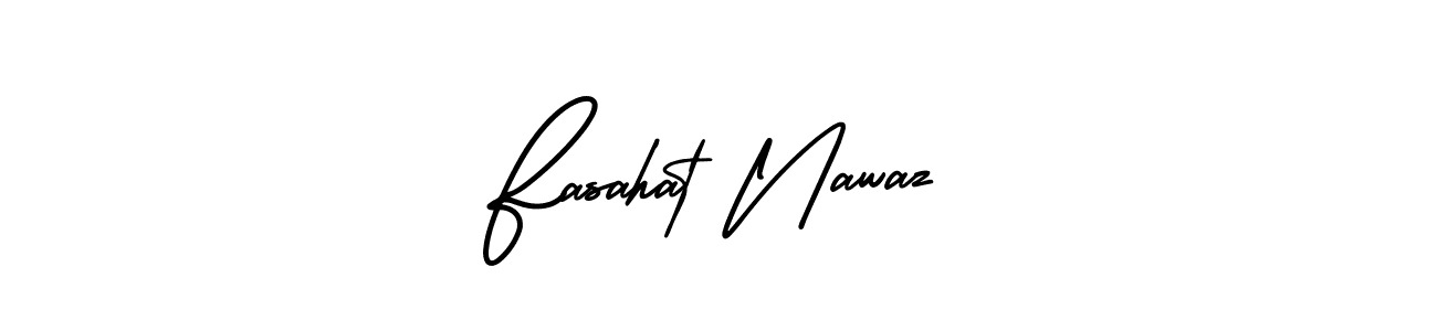 It looks lik you need a new signature style for name Fasahat Nawaz. Design unique handwritten (AmerikaSignatureDemo-Regular) signature with our free signature maker in just a few clicks. Fasahat Nawaz signature style 3 images and pictures png