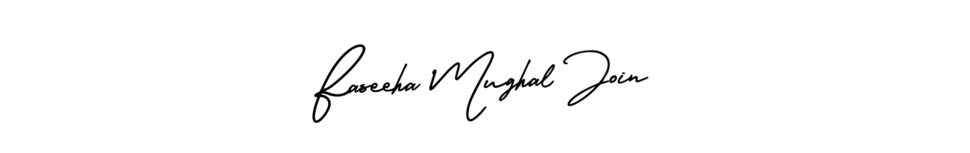 How to make Faseeha Mughal Join signature? AmerikaSignatureDemo-Regular is a professional autograph style. Create handwritten signature for Faseeha Mughal Join name. Faseeha Mughal Join signature style 3 images and pictures png