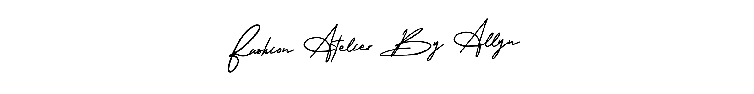 Fashion Atelier By Allyn stylish signature style. Best Handwritten Sign (AmerikaSignatureDemo-Regular) for my name. Handwritten Signature Collection Ideas for my name Fashion Atelier By Allyn. Fashion Atelier By Allyn signature style 3 images and pictures png