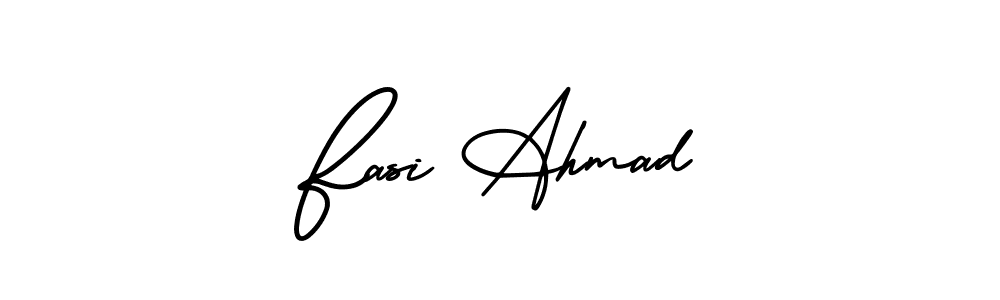 How to make Fasi Ahmad name signature. Use AmerikaSignatureDemo-Regular style for creating short signs online. This is the latest handwritten sign. Fasi Ahmad signature style 3 images and pictures png