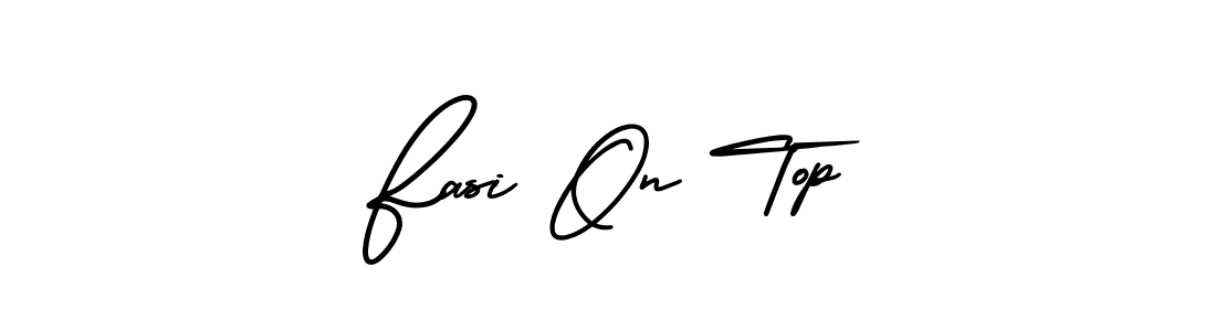 This is the best signature style for the Fasi On Top name. Also you like these signature font (AmerikaSignatureDemo-Regular). Mix name signature. Fasi On Top signature style 3 images and pictures png