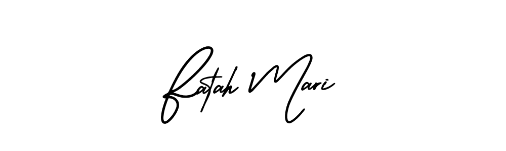 if you are searching for the best signature style for your name Fatah Mari. so please give up your signature search. here we have designed multiple signature styles  using AmerikaSignatureDemo-Regular. Fatah Mari signature style 3 images and pictures png