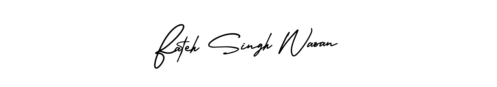 Fateh Singh Wasan stylish signature style. Best Handwritten Sign (AmerikaSignatureDemo-Regular) for my name. Handwritten Signature Collection Ideas for my name Fateh Singh Wasan. Fateh Singh Wasan signature style 3 images and pictures png