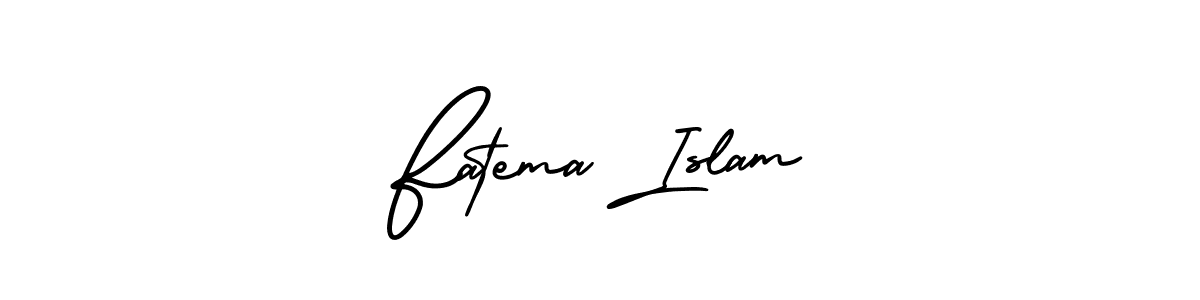 How to make Fatema Islam name signature. Use AmerikaSignatureDemo-Regular style for creating short signs online. This is the latest handwritten sign. Fatema Islam signature style 3 images and pictures png