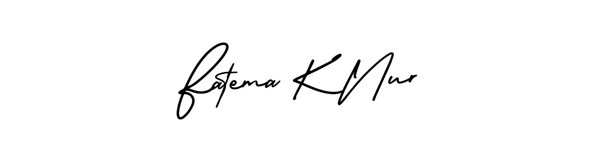 Create a beautiful signature design for name Fatema K Nur. With this signature (AmerikaSignatureDemo-Regular) fonts, you can make a handwritten signature for free. Fatema K Nur signature style 3 images and pictures png