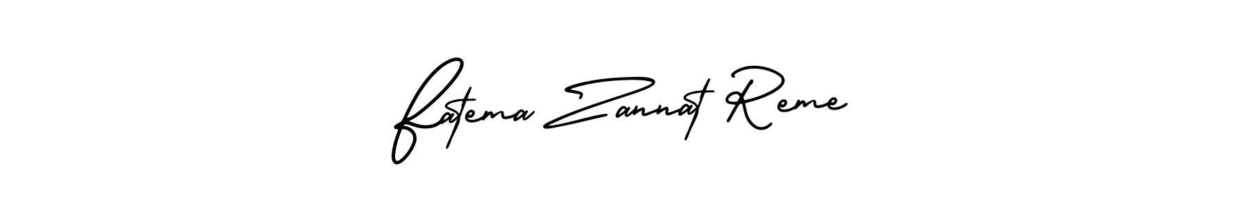 It looks lik you need a new signature style for name Fatema Zannat Reme. Design unique handwritten (AmerikaSignatureDemo-Regular) signature with our free signature maker in just a few clicks. Fatema Zannat Reme signature style 3 images and pictures png