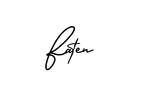 AmerikaSignatureDemo-Regular is a professional signature style that is perfect for those who want to add a touch of class to their signature. It is also a great choice for those who want to make their signature more unique. Get Faten name to fancy signature for free. Faten signature style 3 images and pictures png