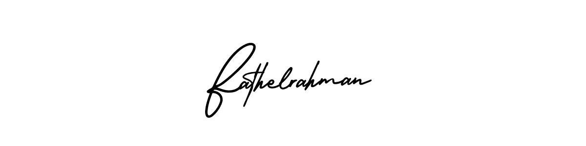 This is the best signature style for the Fathelrahman name. Also you like these signature font (AmerikaSignatureDemo-Regular). Mix name signature. Fathelrahman signature style 3 images and pictures png