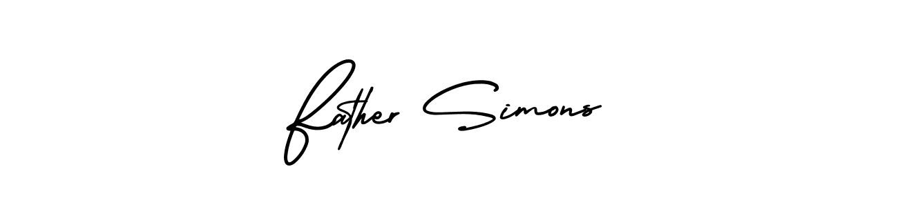 Design your own signature with our free online signature maker. With this signature software, you can create a handwritten (AmerikaSignatureDemo-Regular) signature for name Father Simons. Father Simons signature style 3 images and pictures png