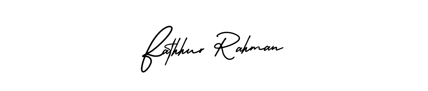 Make a beautiful signature design for name Fathhur Rahman. With this signature (AmerikaSignatureDemo-Regular) style, you can create a handwritten signature for free. Fathhur Rahman signature style 3 images and pictures png