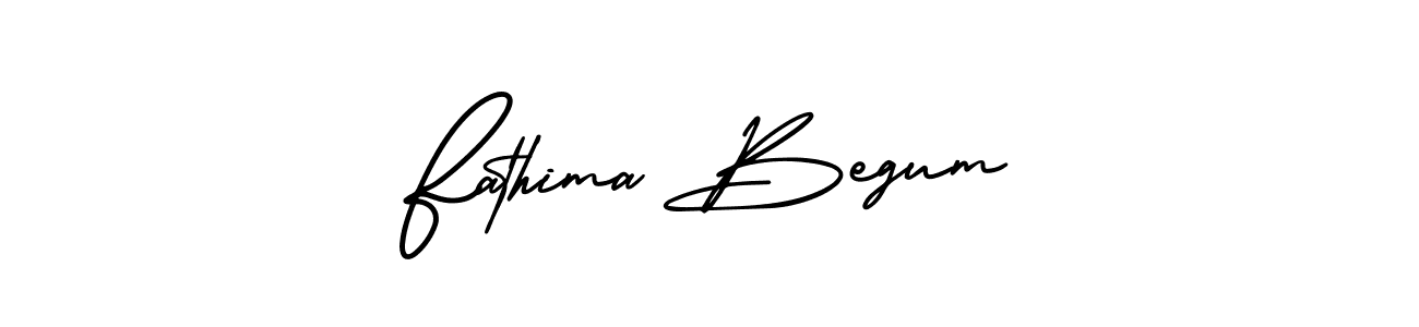 You should practise on your own different ways (AmerikaSignatureDemo-Regular) to write your name (Fathima Begum) in signature. don't let someone else do it for you. Fathima Begum signature style 3 images and pictures png
