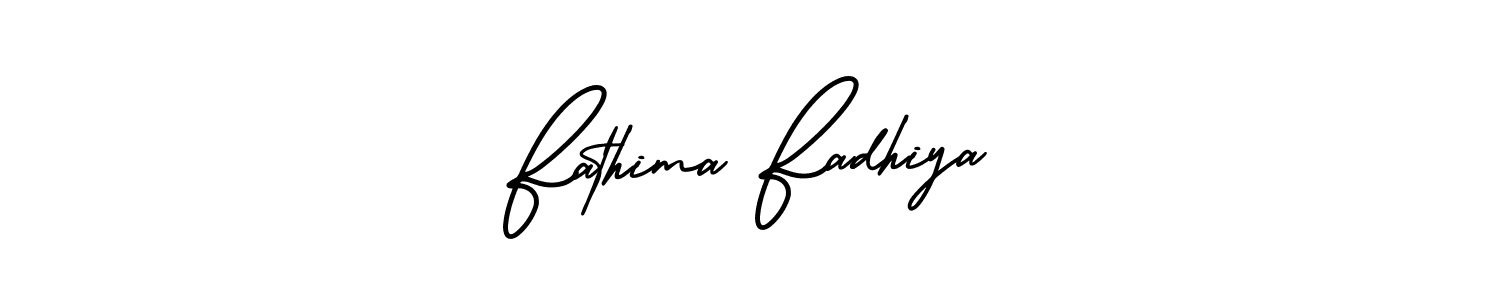 Similarly AmerikaSignatureDemo-Regular is the best handwritten signature design. Signature creator online .You can use it as an online autograph creator for name Fathima Fadhiya. Fathima Fadhiya signature style 3 images and pictures png