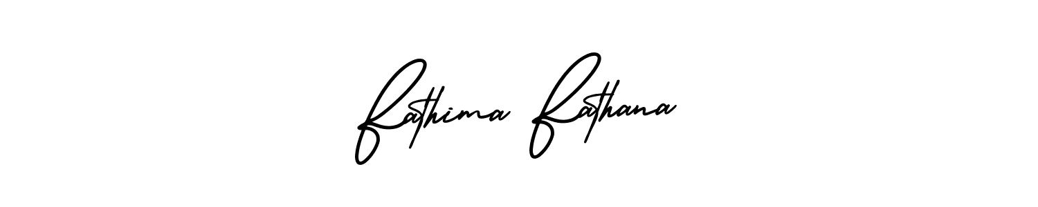 Make a beautiful signature design for name Fathima Fathana. With this signature (AmerikaSignatureDemo-Regular) style, you can create a handwritten signature for free. Fathima Fathana signature style 3 images and pictures png