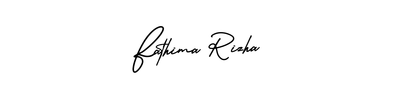 Use a signature maker to create a handwritten signature online. With this signature software, you can design (AmerikaSignatureDemo-Regular) your own signature for name Fathima Rizha. Fathima Rizha signature style 3 images and pictures png