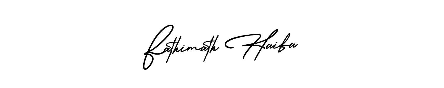 It looks lik you need a new signature style for name Fathimath Haifa. Design unique handwritten (AmerikaSignatureDemo-Regular) signature with our free signature maker in just a few clicks. Fathimath Haifa signature style 3 images and pictures png