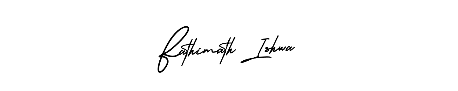 This is the best signature style for the Fathimath Ishwa name. Also you like these signature font (AmerikaSignatureDemo-Regular). Mix name signature. Fathimath Ishwa signature style 3 images and pictures png