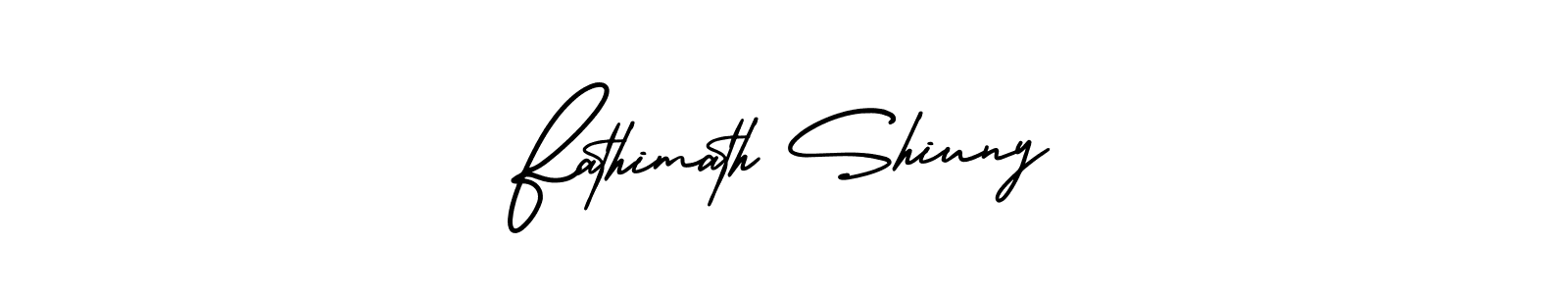 Use a signature maker to create a handwritten signature online. With this signature software, you can design (AmerikaSignatureDemo-Regular) your own signature for name Fathimath Shiuny. Fathimath Shiuny signature style 3 images and pictures png