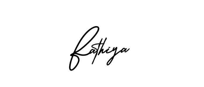How to make Fathiya name signature. Use AmerikaSignatureDemo-Regular style for creating short signs online. This is the latest handwritten sign. Fathiya signature style 3 images and pictures png