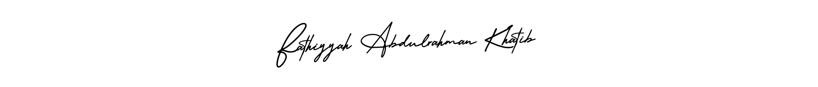 Check out images of Autograph of Fathiyyah Abdulrahman Khatib name. Actor Fathiyyah Abdulrahman Khatib Signature Style. AmerikaSignatureDemo-Regular is a professional sign style online. Fathiyyah Abdulrahman Khatib signature style 3 images and pictures png