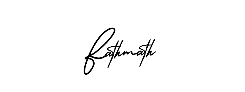 How to make Fathmath name signature. Use AmerikaSignatureDemo-Regular style for creating short signs online. This is the latest handwritten sign. Fathmath signature style 3 images and pictures png