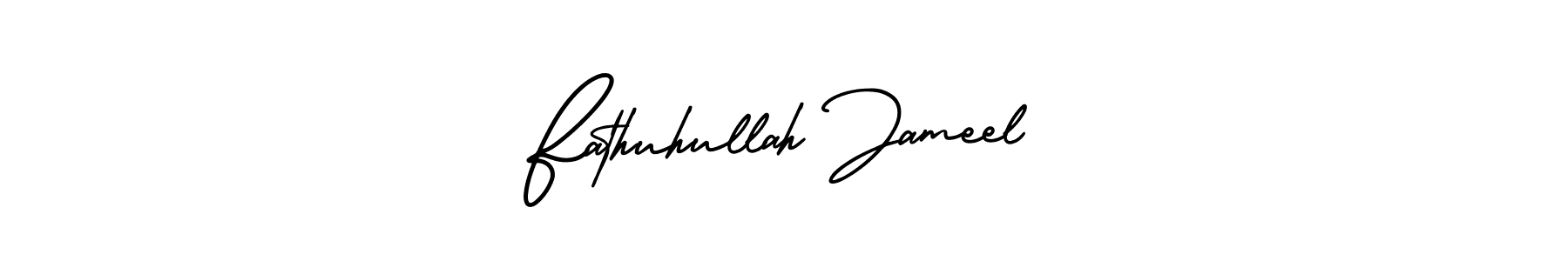 How to make Fathuhullah Jameel name signature. Use AmerikaSignatureDemo-Regular style for creating short signs online. This is the latest handwritten sign. Fathuhullah Jameel signature style 3 images and pictures png