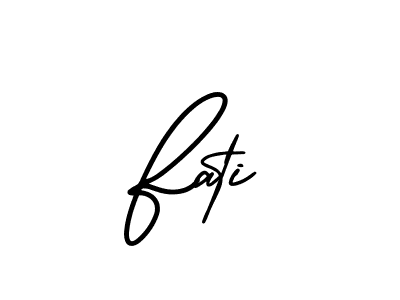 Use a signature maker to create a handwritten signature online. With this signature software, you can design (AmerikaSignatureDemo-Regular) your own signature for name Fati. Fati signature style 3 images and pictures png