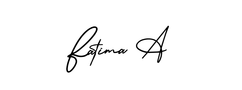 Fatima A stylish signature style. Best Handwritten Sign (AmerikaSignatureDemo-Regular) for my name. Handwritten Signature Collection Ideas for my name Fatima A. Fatima A signature style 3 images and pictures png