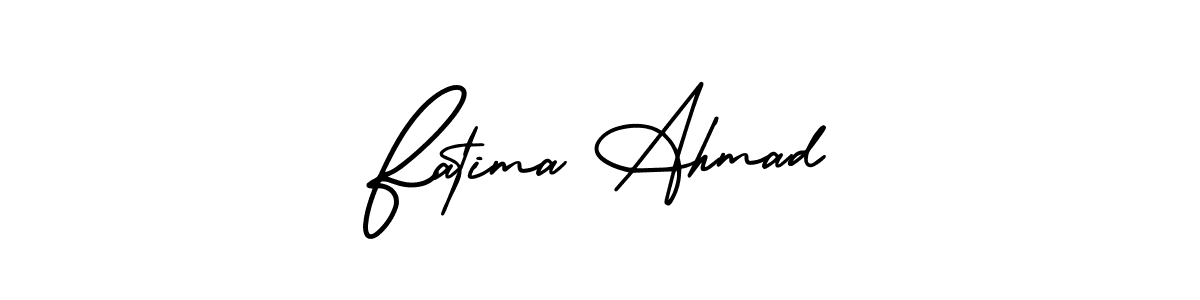 Make a beautiful signature design for name Fatima Ahmad. With this signature (AmerikaSignatureDemo-Regular) style, you can create a handwritten signature for free. Fatima Ahmad signature style 3 images and pictures png