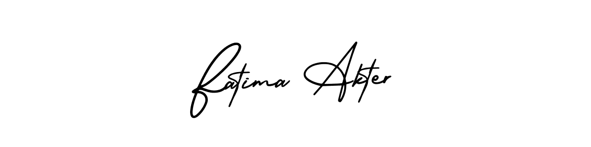 How to make Fatima Akter name signature. Use AmerikaSignatureDemo-Regular style for creating short signs online. This is the latest handwritten sign. Fatima Akter signature style 3 images and pictures png