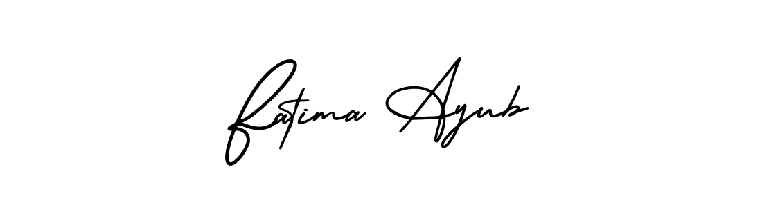 How to make Fatima Ayub name signature. Use AmerikaSignatureDemo-Regular style for creating short signs online. This is the latest handwritten sign. Fatima Ayub signature style 3 images and pictures png