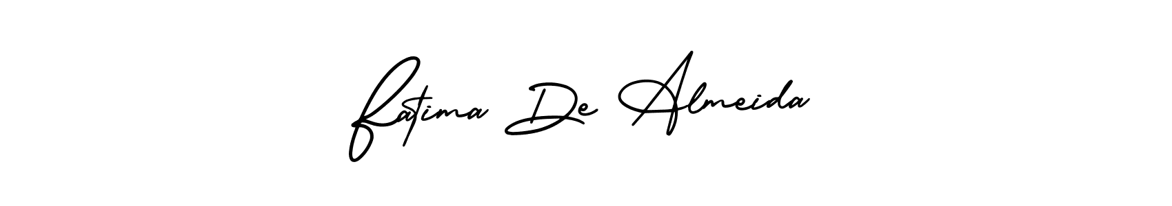 Check out images of Autograph of Fatima De Almeida name. Actor Fatima De Almeida Signature Style. AmerikaSignatureDemo-Regular is a professional sign style online. Fatima De Almeida signature style 3 images and pictures png