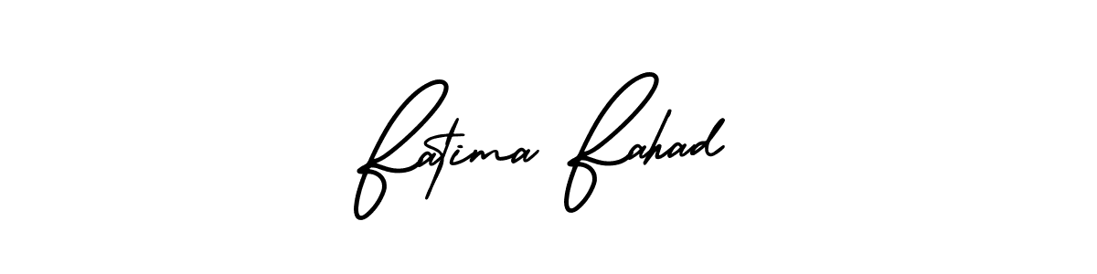 Make a beautiful signature design for name Fatima Fahad. With this signature (AmerikaSignatureDemo-Regular) style, you can create a handwritten signature for free. Fatima Fahad signature style 3 images and pictures png