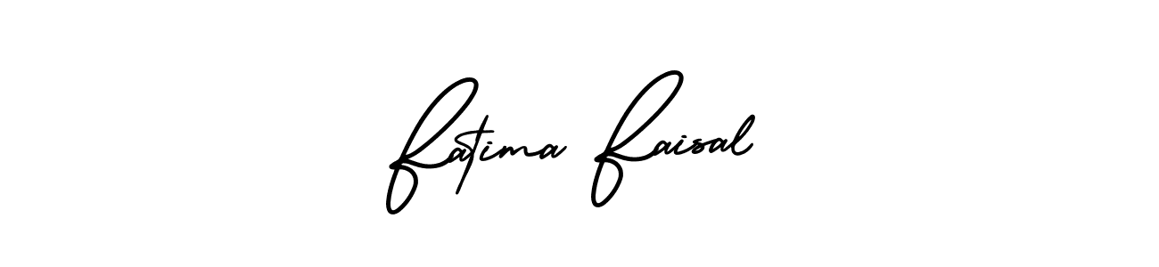 Make a beautiful signature design for name Fatima Faisal. With this signature (AmerikaSignatureDemo-Regular) style, you can create a handwritten signature for free. Fatima Faisal signature style 3 images and pictures png