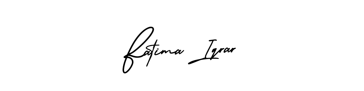 You should practise on your own different ways (AmerikaSignatureDemo-Regular) to write your name (Fatima Iqrar) in signature. don't let someone else do it for you. Fatima Iqrar signature style 3 images and pictures png